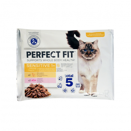 Perfect fit τροφή γάτας sensitive 1+ mix σάλτσα (4x85g)