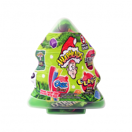 Warheads καραμέλες xmas tree sour chewy filled with ooze (109g)