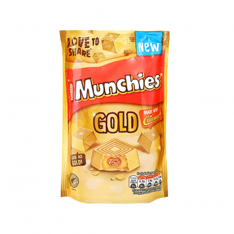 Nestle σοκολατάκια munchies gold γεμιστά με καραμέλα & μπισκότο (94g)
