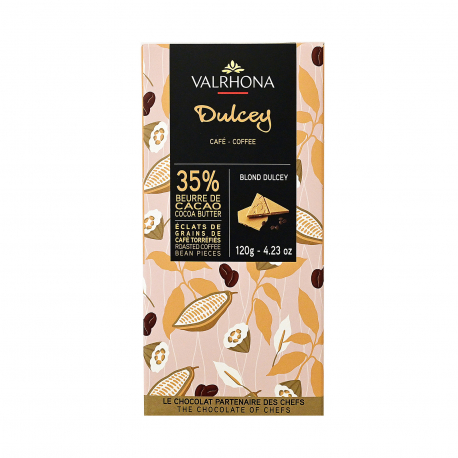 Valrhona σοκολάτα λευκή dulcey cafe (70g)