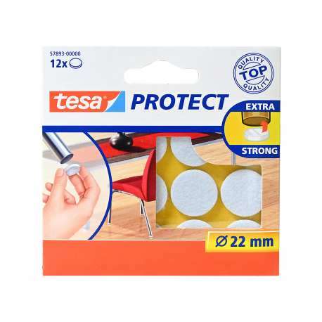 Tesa τσοχάκι προστατευτικό protect λευκό στρογγυλό 22mm (12τεμ.)