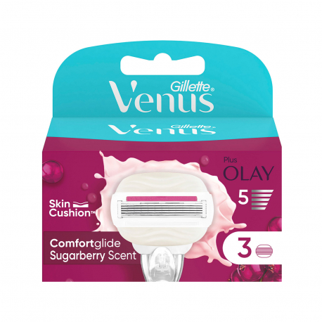 Venus ανταλλακτικά ξυραφάκια γυναικεία venus comfortglide sugarberry (3τεμ.)