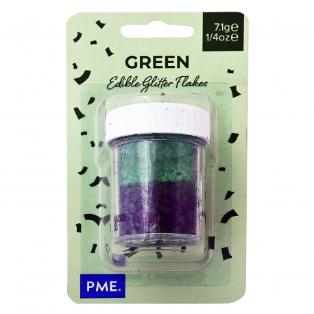 Pme διακοσμητικά ζαχαροπλαστικής edible glitter flakes green (7.1g)