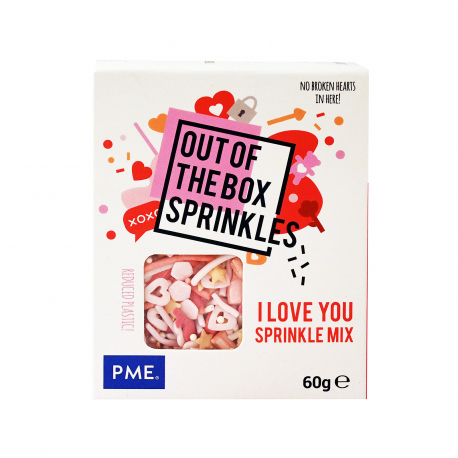 Pme διακοσμητικά ζαχαροπλαστικής out of the box sprinkles I love you (60g)