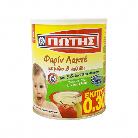 Γιώτης φαρίν λακτέ σε σκόνη παιδική με μήλο & αχλάδι 6+ μηνών (300g) (-0.3€)