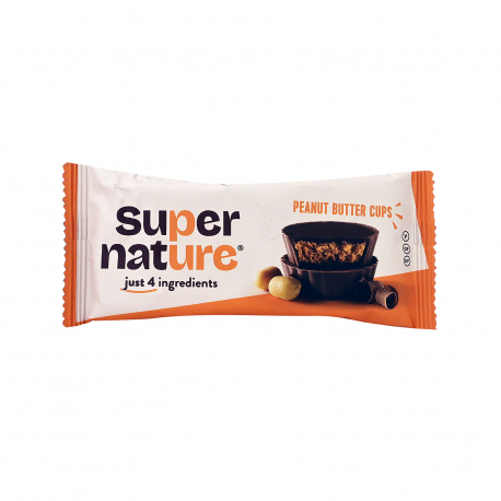 Super nature σοκολατάκια peanut butter cups - βιολογικό, χωρίς γλουτένη, χωρίς ζάχαρη (40g)