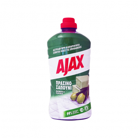 Ajax υγρό καθαριστικό πατώματος Μαρμαρά & πλακάκια πράσινο σαπούνι - vegan (1lt)