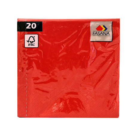 Fasana χαρτοπετσέτες μικρές κόκκινο 24x24εκ. 20 τεμάχια (50g)