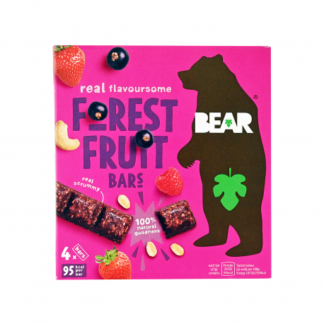 Bear μπάρα bars forest fruit - χωρίς γλουτένη, χωρίς προσθήκη ζάχαρης, vegan (4x27g)