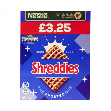 Nestle δημητριακά ολικής άλεσης shreddies frosted (460g)
