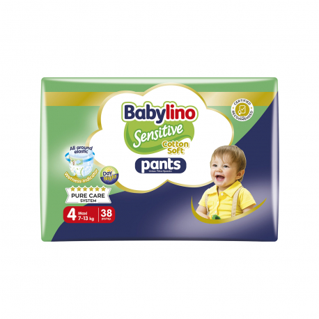 Babylino πάνες βρακάκι παιδικές sensitive No. 4/ 7-13kg (38τεμ.)
