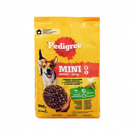 Pedigree τροφή σκύλου ξηρά adult mini πουλερικά - νέο προϊόν (500g)
