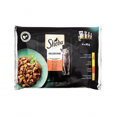 Sheba τροφή γάτας selezione κρεατικά σε σάλτσα - νέο προϊόν (4x85g)