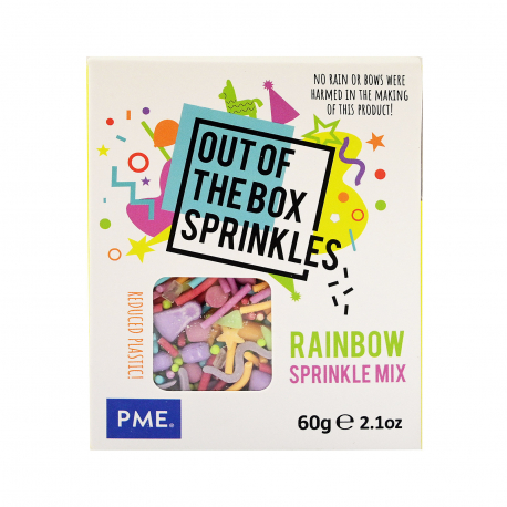Pme διακοσμητικά ζαχαροπλαστικής out of the box sprinkles rainbow mix (60g)