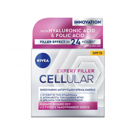 Nivea κρέμα ημέρας προσώπου κατά των ρυτίδων hyaluron cellular filler spf15 (50ml)