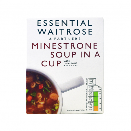 Waitrose σούπα στιγμής essential minestrone με κρουτόν & νουντλς (72g)