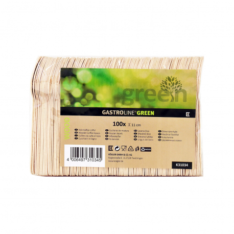 Gastroline κουταλάκια ξύλινα green (100τεμ.)