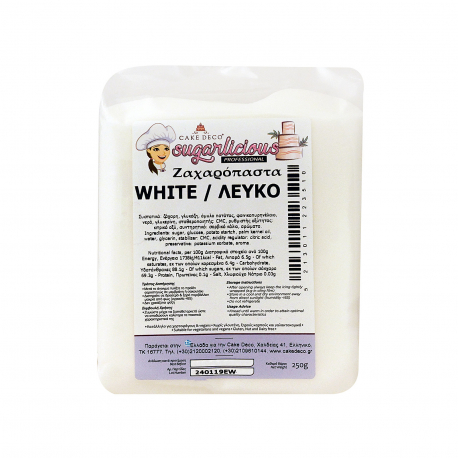 Cake deco ζαχαρόπαστα sugarlicious λευκό (250g)