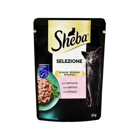 Sheba τροφή γάτας selezione με σολομό σε σάλτσα (85g)