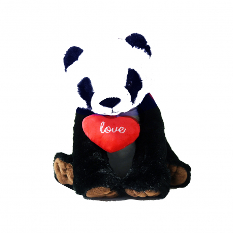 Λούτρινο αρκουδάκι panda 59510V με καρδιά