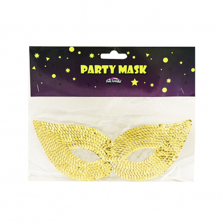 Party mask μάσκα αποκριάτικη 658 με πούλιες, χρυσή