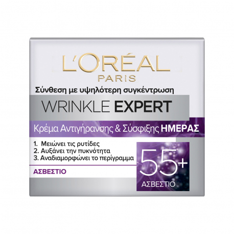 L'oreal αντιρυτιδική κρέμα προσώπου ημέρας wrinkle expert 55+ (50ml)