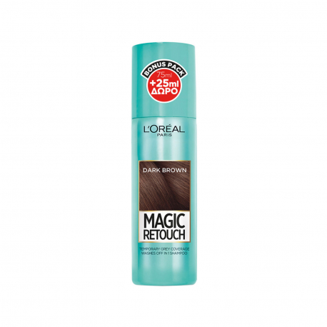 L'oreal βαφή μαλλιών σε spray magic retouch dark brown (75ml) (25ml περισσότερο προϊόν)