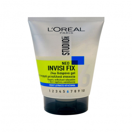 L'oreal gel μαλλιών studio line invisi fix πολύ δυνατό κράτημα (150ml)