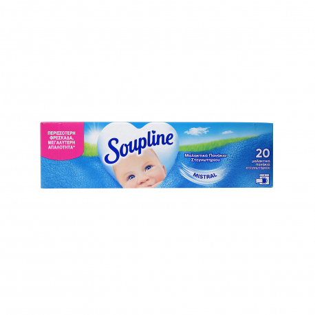 Soupline μαλακτικά πανάκια στεγνωτηρίου mistral - νέο προϊόν (20τεμ.)
