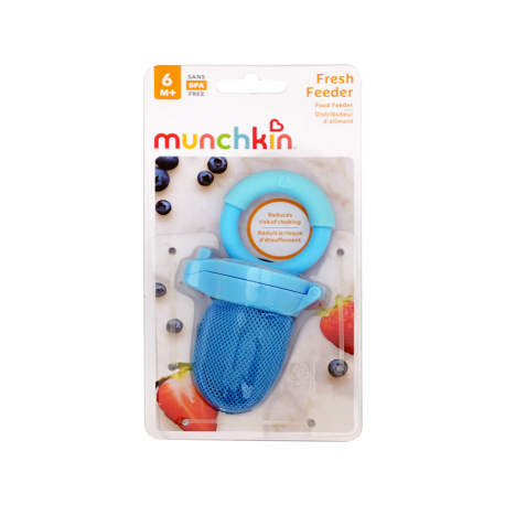 Munchkin τροφοδότης παιδικός με διχτάκι fresh feeder 11087 γαλάζιο 6+ μηνών