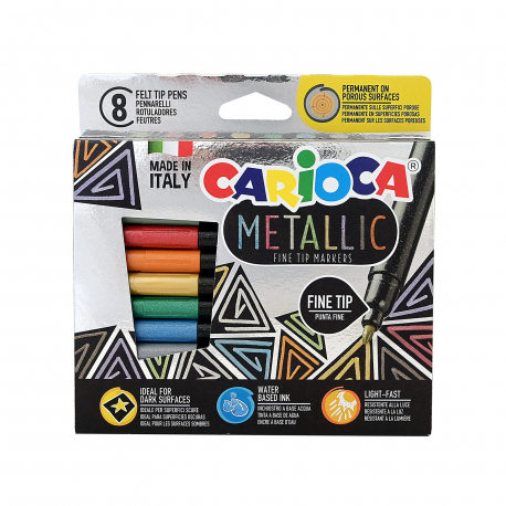 Carioca μαρκαδόροι metallic fine 8 χρώματα