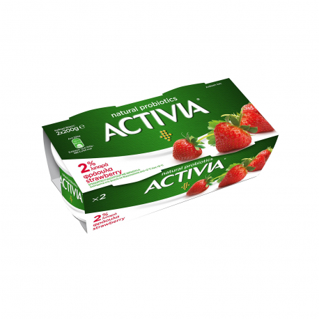 Danone επιδόρπιο γιαουρτιού αγελάδος activia φράουλα (2x200g)