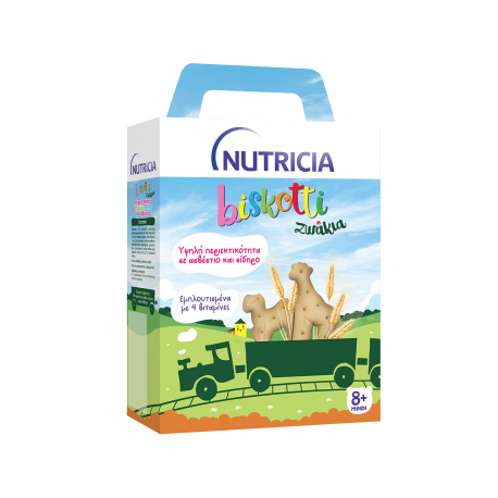 Nutricia μπισκότα παιδικά biskotti ζωάκια 8+ μηνών (180g)