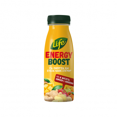 Life χυμός energy boost με 8 φρούτα ginger & ginseng - νέο προϊόν (250ml)