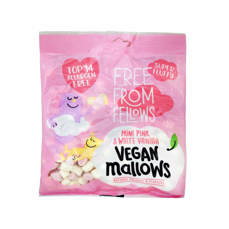 Free from fellows ζαχαρωτά marshmallows mini pink & white vanilla - χωρίς γλουτένη, νέο προϊόν, vegan (105g)