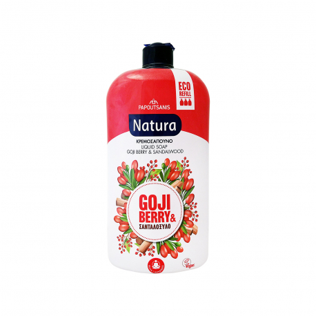 Papoutsanis υγρό κρεμοσάπουνο natura goji berry & σανδαλόξυδο - νέο προϊόν (900ml)