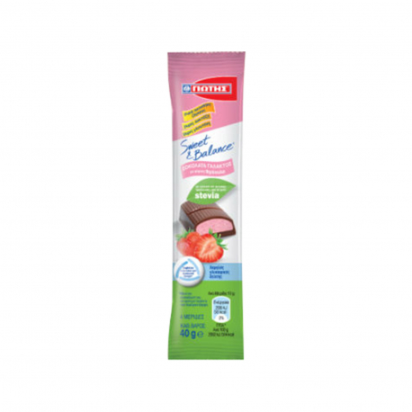 Γιώτης σοκολάτα γάλακτος sweet & balance φράουλα - χωρίς γλουτένη, χωρίς λακτόζη, χωρίς προσθήκη ζάχαρης, νέο προϊόν (40g)