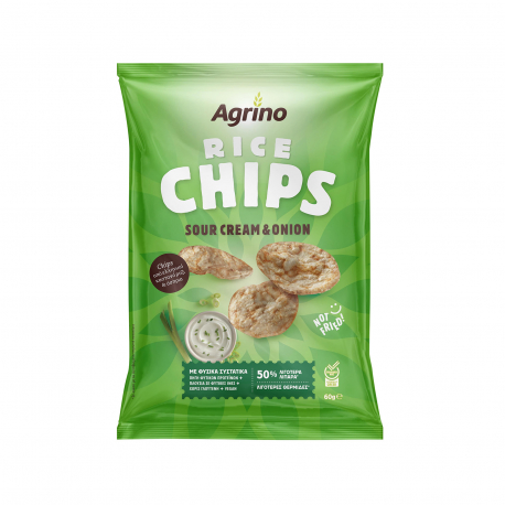 Agrino τσιπς ρυζιού sour cream & onion - νέο προϊόν (60g)