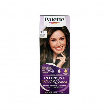Palette βαφή μαλλιών intensive color creme ανοιχτό σαντρέ ιριζέ No. 5.1 
