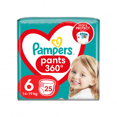 Pampers πάνες βρακάκι παιδικές 360 No. 6/ 14-19 kg (25τεμ.)