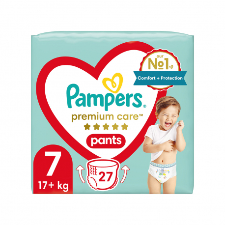 Pampers πάνες βρακάκι παιδικές premium Nο. 7/ 17+ kg (27τεμ.)
