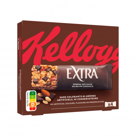 Kellogg's μπάρα δημητριακών extra roasted almonds & dark chocolate - vegetarian (4x32g)