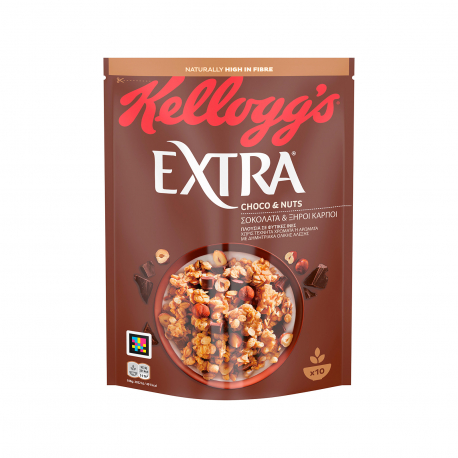 Kellogg's μούσλι ολικής άλεσης crunchy extra με σοκολάτα & ξηρούς καρπούς (450g)