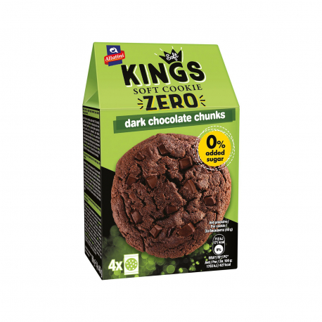 ΑΛΛΑΤΙΝΗ ΜΠΙΣΚΟΤΑ COOKIES KINGS SOFT ZERO DARK CHOCOLATE CHUNKS - Χωρίς προσθήκη ζάχαρης (160g)
