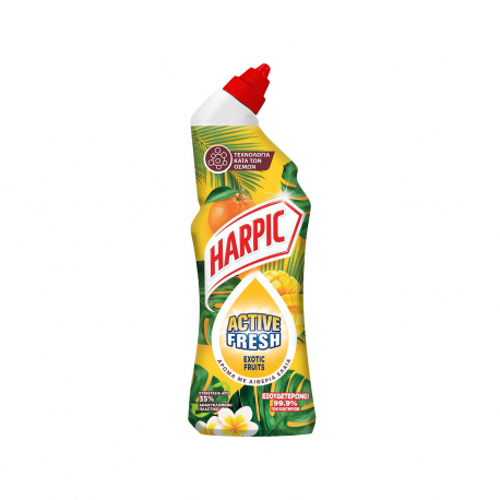 Harpic καθαριστικό & απολυμαντικό λεκάνης τουαλέτας active fresh exotic fruits - νέο προϊόν (750ml)