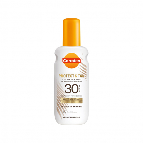Carroten αντηλιακό γαλάκτωμα spray protect & tan high, spf30 (200ml)