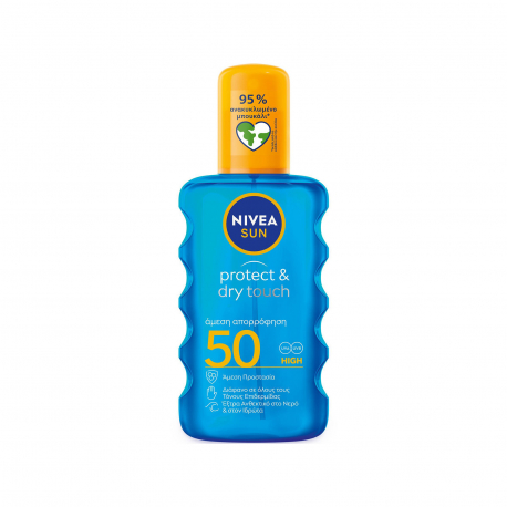 Nivea αντηλιακό spray sun/ protect & dry touch high, spf50 (200ml)