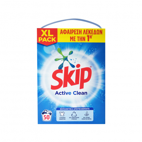 Skip σκόνη απορρυπαντικό πλυντηρίου ρούχων active clean 3,250kg (50μεζ.)