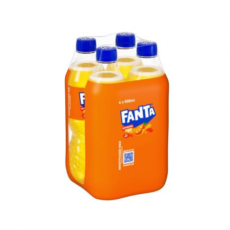 Fanta αναψυκτικό πορτοκαλάδα με χυμό πορτοκαλιού (4x500ml)