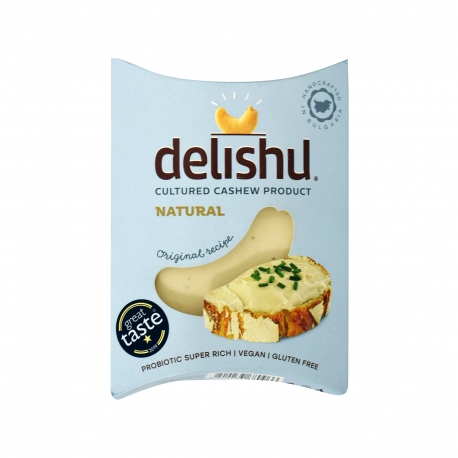 Delishu τυρί μαλακό από κάσιους, χωρίς σόγια - βιολογικό, χωρίς γλουτένη, χωρίς λακτόζη, vegan (100g)